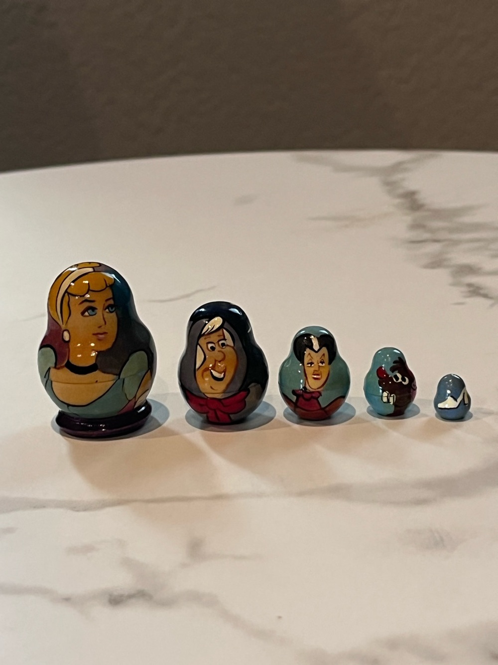 Rare VTG Cinderella Wooden Nesting Dolls